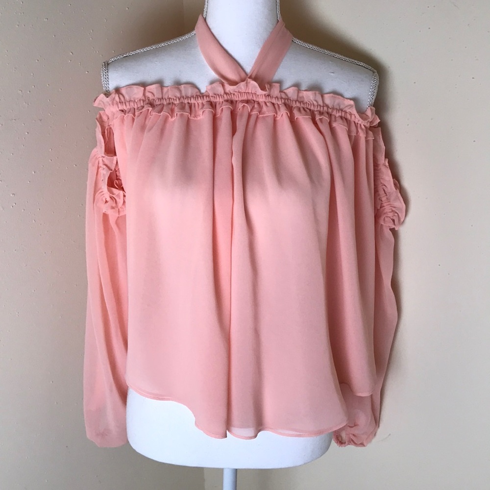 Misa Lively Off the Shoulder Top Light Pink Small